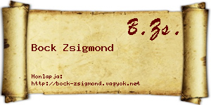 Bock Zsigmond névjegykártya